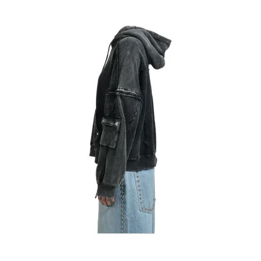 Split Sweat Hoodie / Black