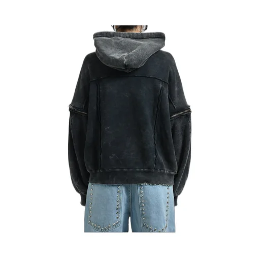 Split Sweat Hoodie / Black