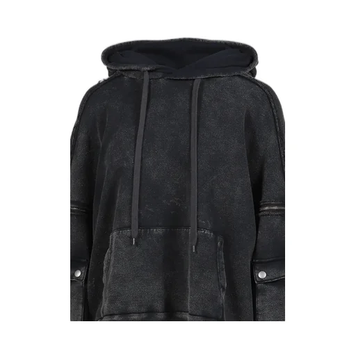 Split Sweat Hoodie / Black