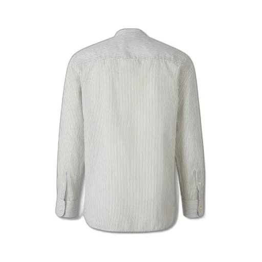 Officine GÉNÉRale Striped Mandarin Collar Shirt