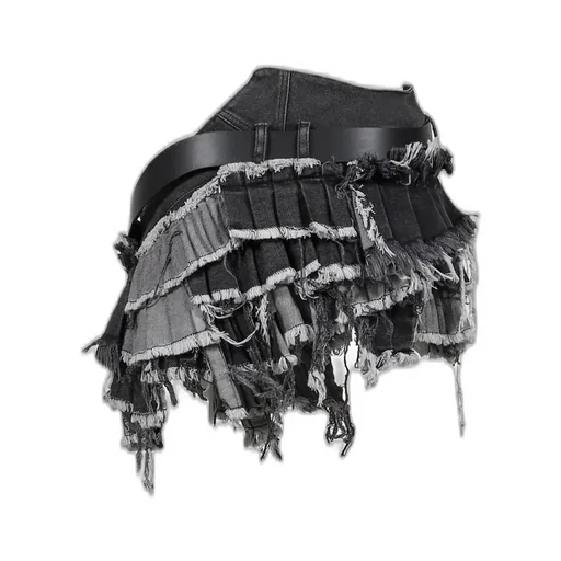 Twirl Mini Skirt / Denim Gray Sand