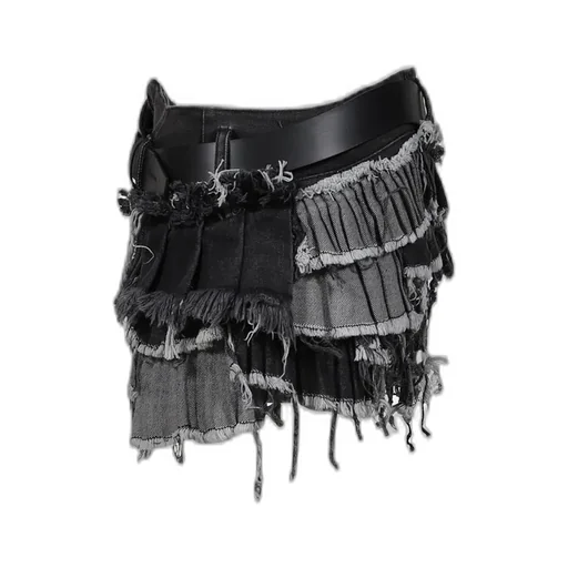 Twirl Mini Skirt / Denim Gray Sand