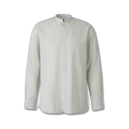 Officine GÉNÉRale Striped Mandarin Collar Shirt