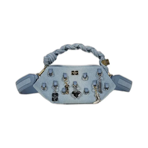Ganni Bou Bag Mini Washed Denim Charms / Faded Denim