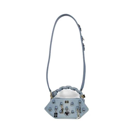Ganni Bou Bag Mini Washed Denim Charms / Faded Denim