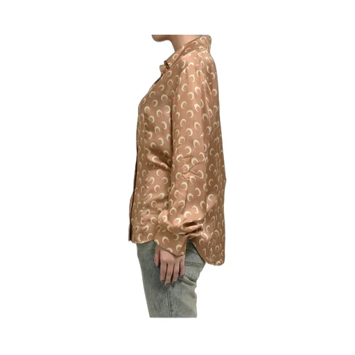 Moon Satin Shirt Blouse / D Camel