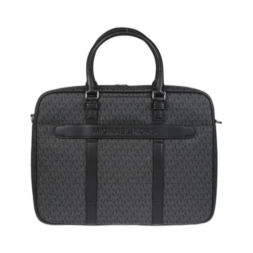 Michael Kors Logo-Lettering Monogram Print Briefcase