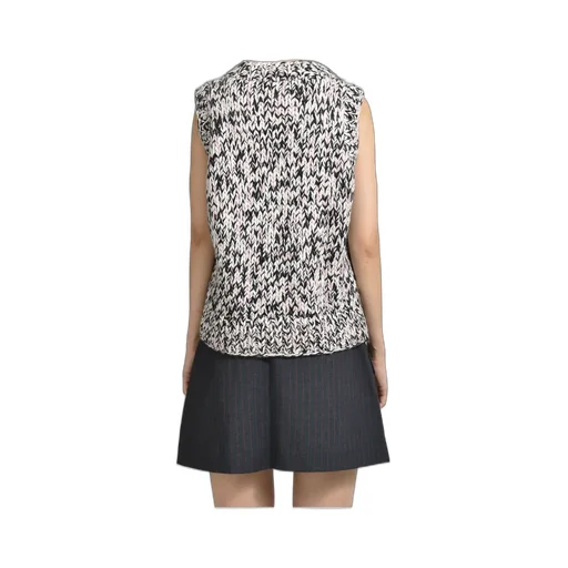 Graphic Wool Handknit Vest / Pnk