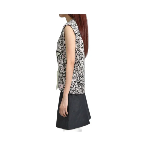 Graphic Wool Handknit Vest / Pnk