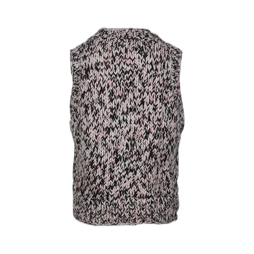 Graphic Wool Handknit Vest / Pnk