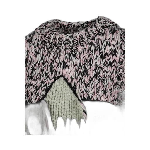 Graphic Wool Handknit Vest / Pnk