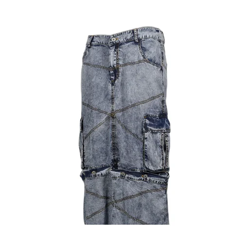 Stonewashed Convertible Skirt / Blu