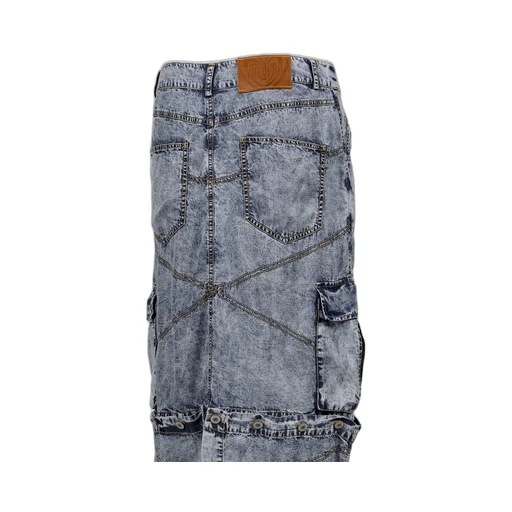 Stonewashed Convertible Skirt / Blu
