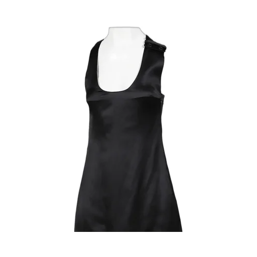 Double Buckle Satin Dress / Blk