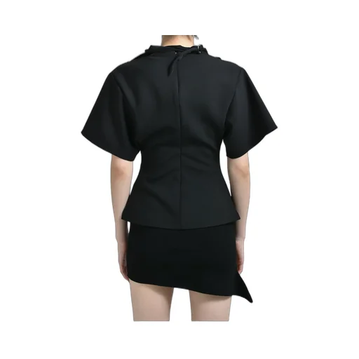 Scarf Polywool Top / Black