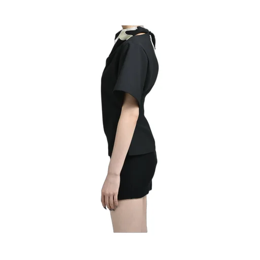 Scarf Polywool Top / Black