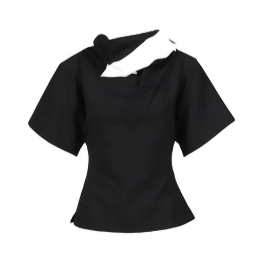 Scarf Polywool Top / Black