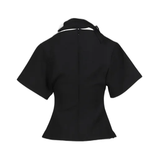 Scarf Polywool Top / Black