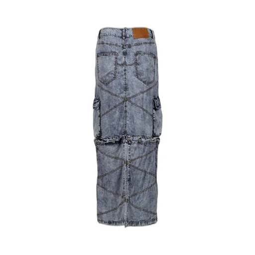 Stonewashed Convertible Skirt / Blu