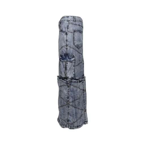 Stonewashed Convertible Skirt / Blu