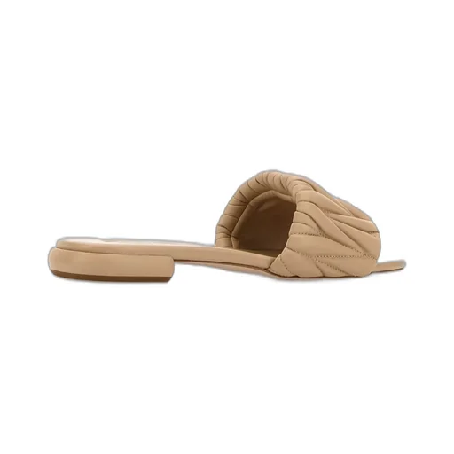 Miu Miu Logo Lettering Square Toe Sandals