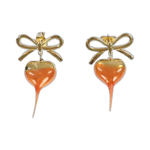Bow Heart Earring / Gold
