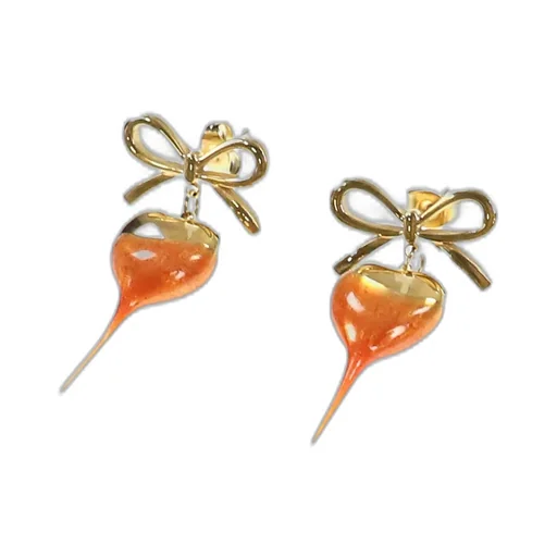 Bow Heart Earring / Gold