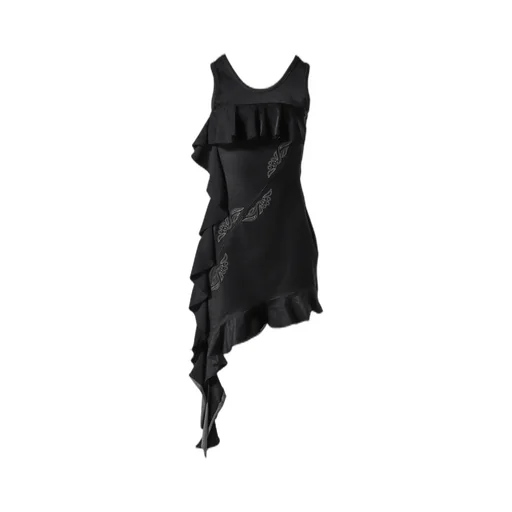 Flow Ruffle Dress / Black