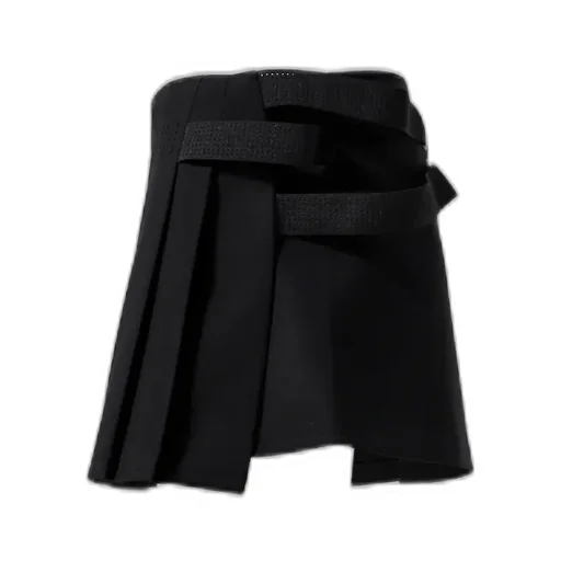 Pleated Wrap Skirt / Black