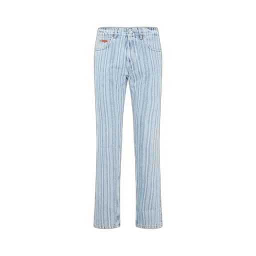 Martine Rose Striped Straight-Leg Mid-Rise Jeans