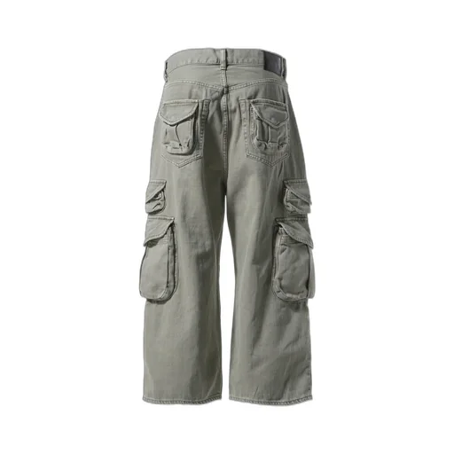 Cropped Multi Pocket Cargo / Grn