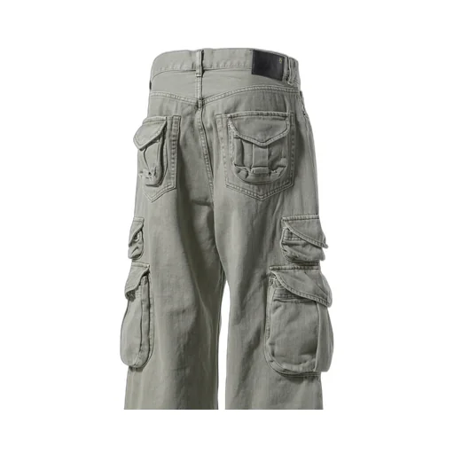 Cropped Multi Pocket Cargo / Grn