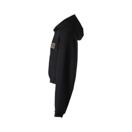 Fleece Cropped Hoodie / Black