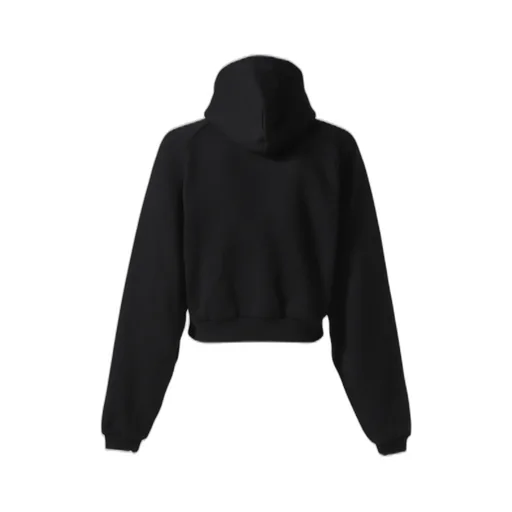 Fleece Cropped Hoodie / Black