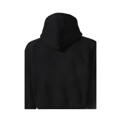 Fleece Cropped Hoodie / Black