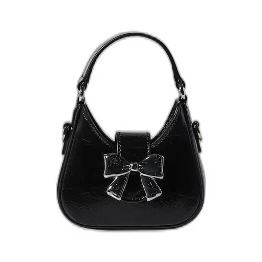 Ribbon Mini Hobo Bag / Black