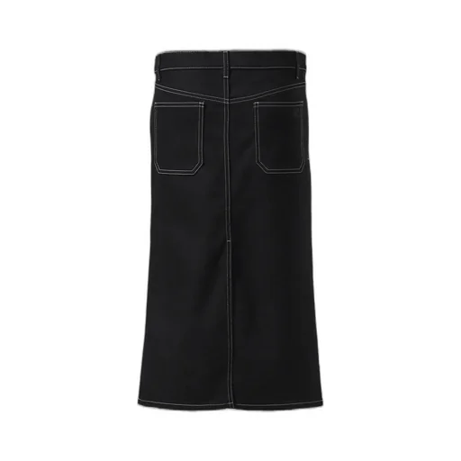 2-Pocket Denim Skirt / Blk/Wht