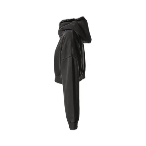 Cropped Full Zip / Washed Black