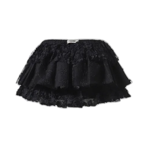 Girlfriend Lace Ruffle Mini Skirt / Blk