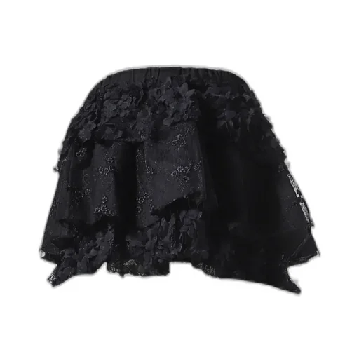 Girlfriend Lace Ruffle Mini Skirt / Blk