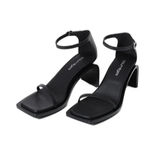 Stream Leather Sandals / Black