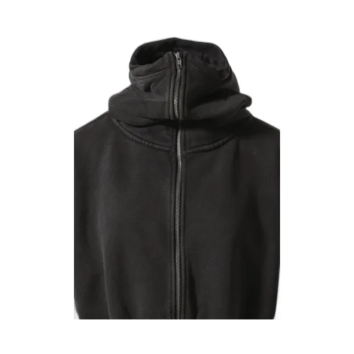 Cropped Full Zip / Washed Black