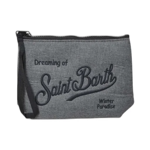 Mc2 Saint Barth Logo Embroidered Zipped Clutch Bag