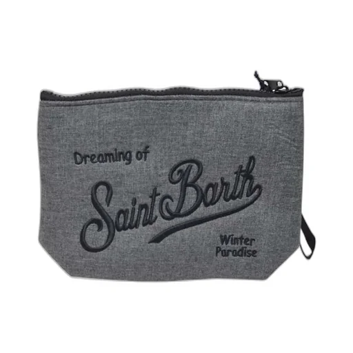 Mc2 Saint Barth Logo Embroidered Zipped Clutch Bag