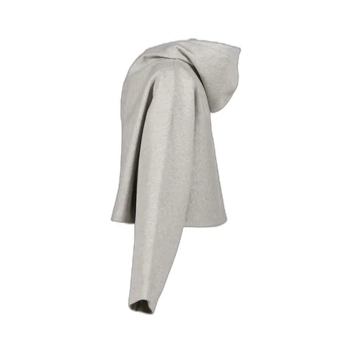 Bonded Cotton Cropped Bat Sleeves Hoodie With Embossing / Gry Gaultier