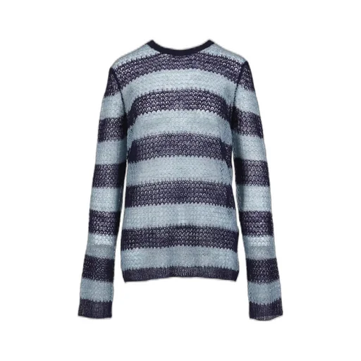 Blue Bold Punk Stripe Knit Top / Blu