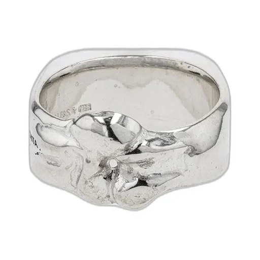 Bone Shaped Signet Ring.-M- / Sil