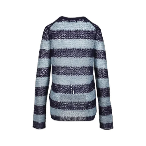 Blue Bold Punk Stripe Knit Top / Blu