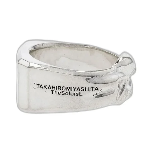 Bone Shaped Signet Ring.-M- / Sil