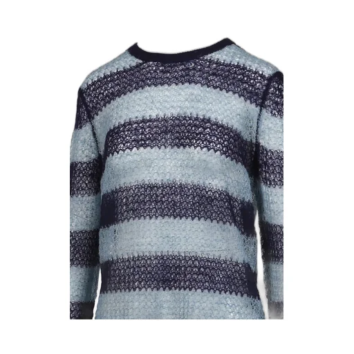 Blue Bold Punk Stripe Knit Top / Blu